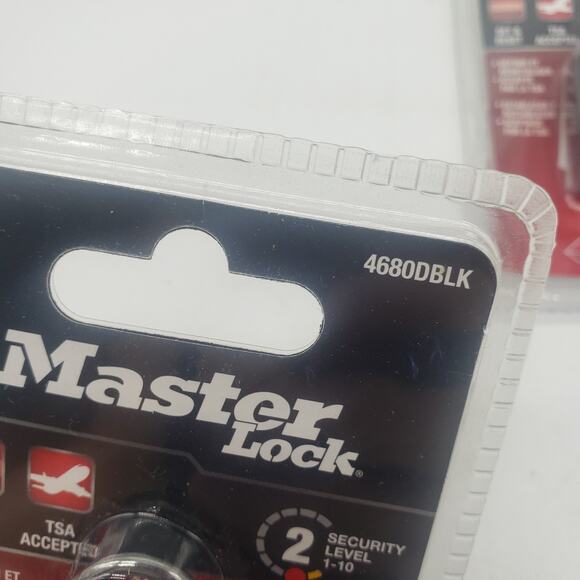 Lot Of 2 Master Locks 4680DBLK TSA-Approved Luggage Lock. 1 Sealed, 1 New Opened - Picture 2 of 7